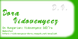 dora vidovenyecz business card